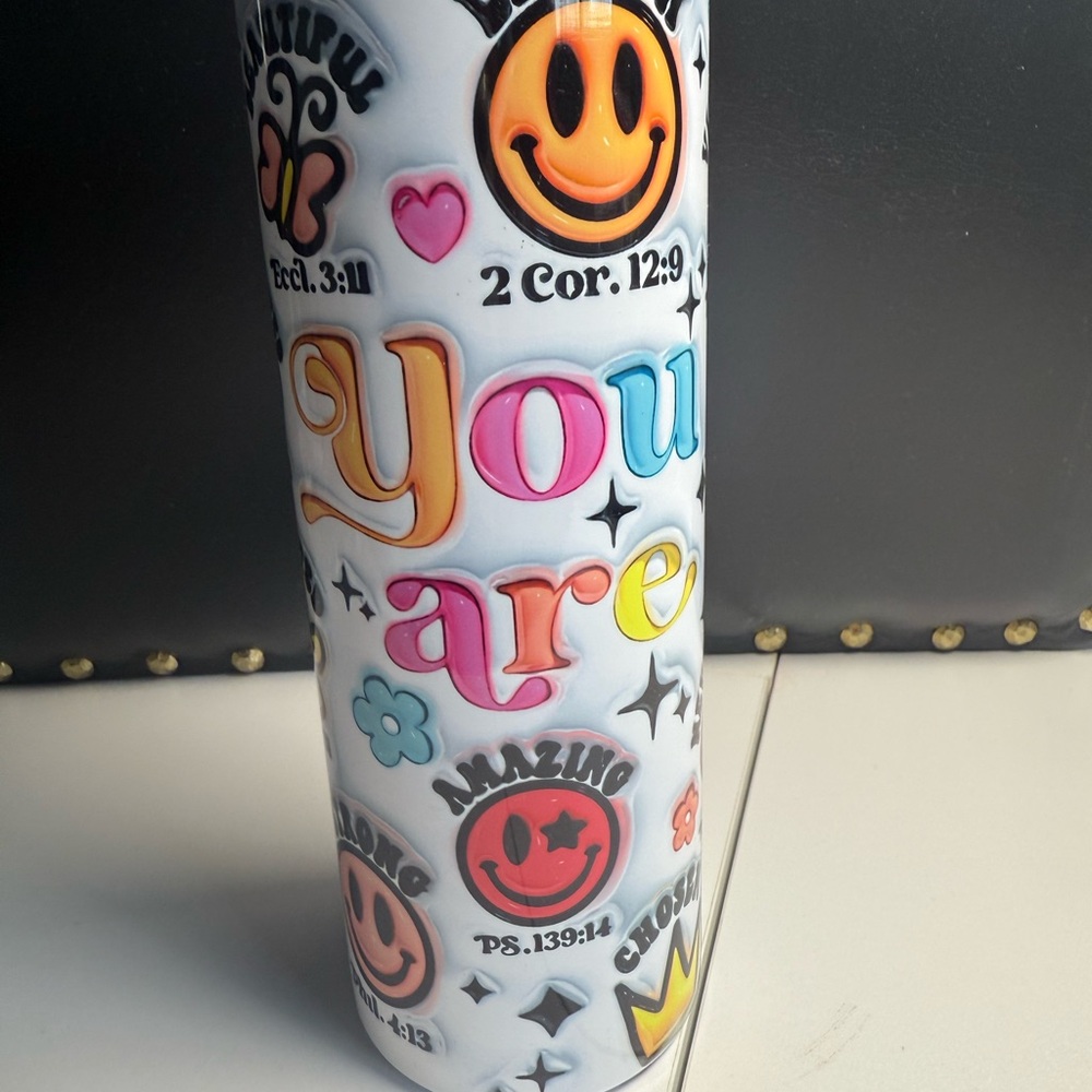 20oz Stainless Steel Colorful Inspirational Tumbler